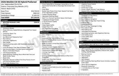 2026 Mazda Mazda CX-50 Hybrid Preferred AWD