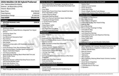 2026 Mazda Mazda CX-50 Hybrid Preferred AWD