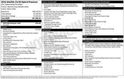 2026 Mazda Mazda CX-50 Hybrid Premium AWD