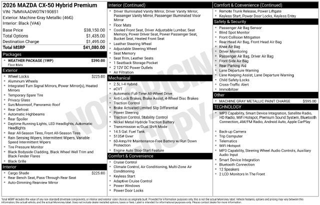 2026 Mazda Mazda CX-50 Hybrid Premium AWD