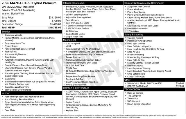 2026 Mazda Mazda CX-50 Hybrid Premium AWD