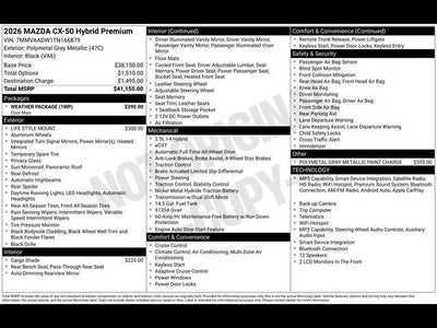 2026 Mazda Mazda CX-50 Hybrid Premium AWD