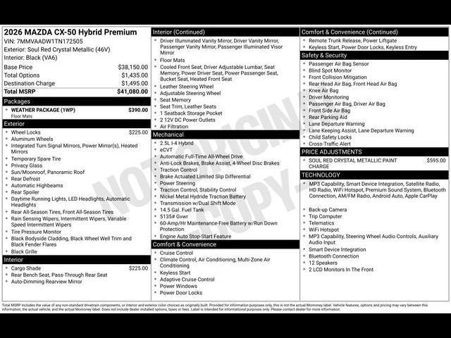 2026 Mazda Mazda CX-50 Hybrid Premium AWD