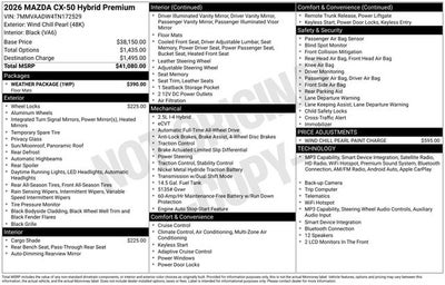 2026 Mazda Mazda CX-50 Hybrid Premium AWD