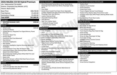 2026 Mazda Mazda CX-50 Hybrid Premium AWD