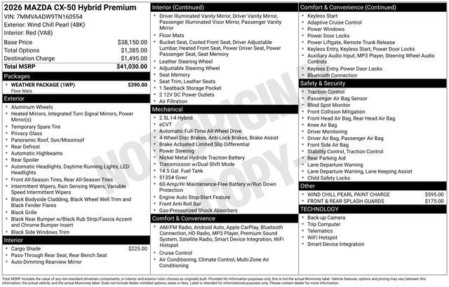 2026 Mazda Mazda CX-50 Hybrid Premium AWD