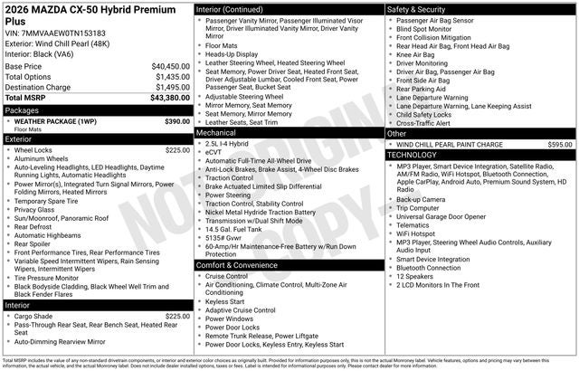 2026 Mazda Mazda CX-50 Hybrid Premium Plus