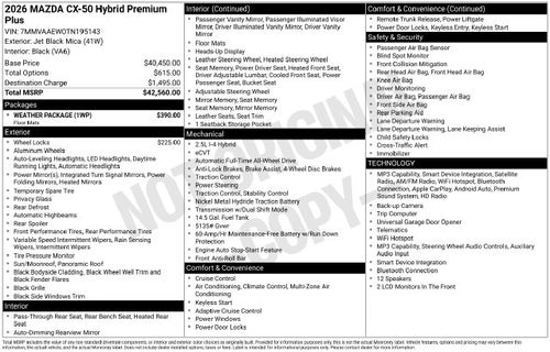 2026 Mazda Mazda CX-50 Hybrid Premium Plus