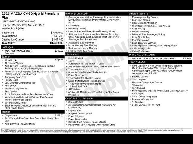 2026 Mazda Mazda CX-50 Hybrid Premium Plus AWD
