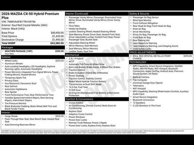 2026 Mazda Mazda CX-50 Hybrid Premium Plus AWD