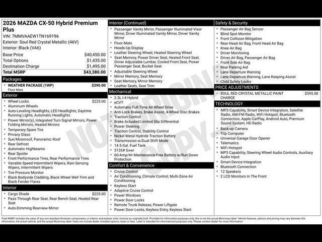 2026 Mazda Mazda CX-50 Hybrid Premium Plus AWD