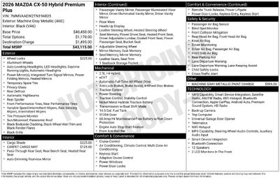 2026 Mazda Mazda CX-50 Hybrid Premium Plus AWD