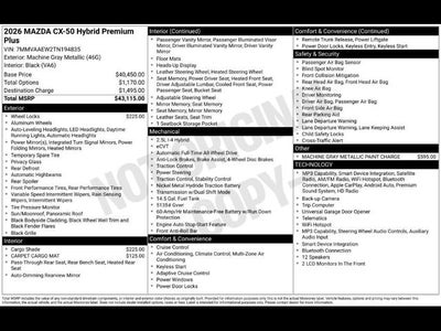 2026 Mazda Mazda CX-50 Hybrid Premium Plus AWD