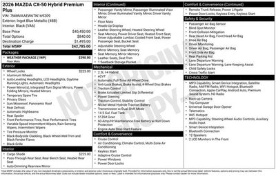 2026 Mazda Mazda CX-50 Hybrid Premium Plus AWD