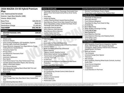 2026 Mazda Mazda CX-50 Hybrid Premium Plus AWD