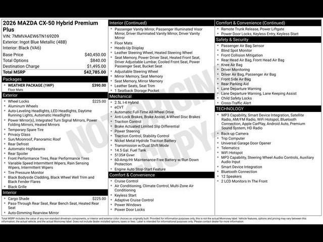 2026 Mazda Mazda CX-50 Hybrid Premium Plus AWD