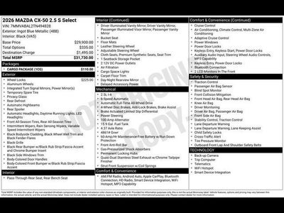 2026 Mazda Mazda CX-50 2.5 S Select AWD