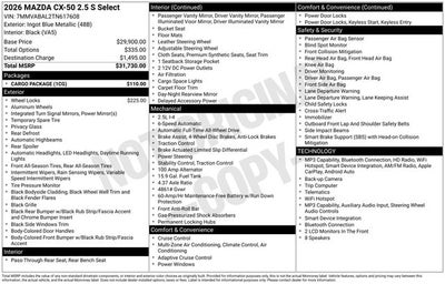 2026 Mazda Mazda CX-50 2.5 S Select AWD