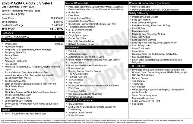 2026 Mazda Mazda CX-50 2.5 S Select AWD