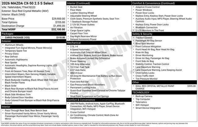2026 Mazda Mazda CX-50 2.5 S Select AWD