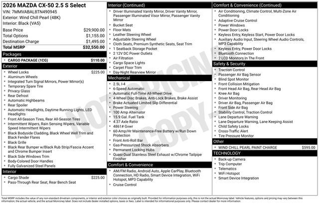 2026 Mazda Mazda CX-50 2.5 S Select