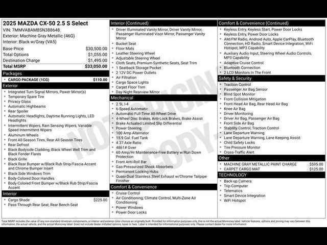 2025 Mazda Mazda CX-50 2.5 S Select AWD