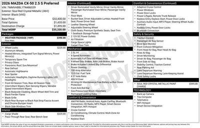 2026 Mazda Mazda CX-50 2.5 S Preferred AWD