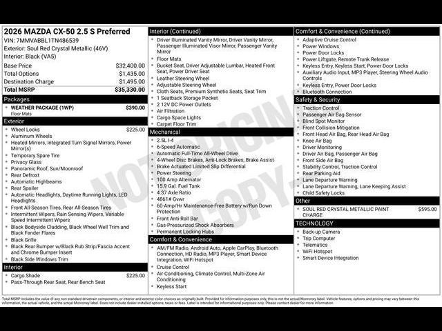 2026 Mazda Mazda CX-50 2.5 S Preferred AWD