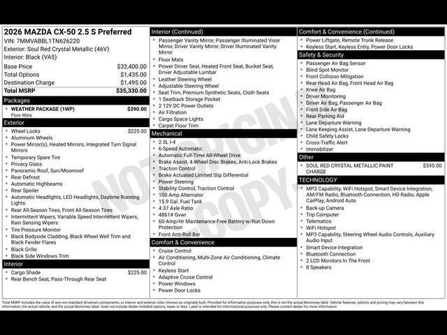 2026 Mazda Mazda CX-50 2.5 S Preferred AWD
