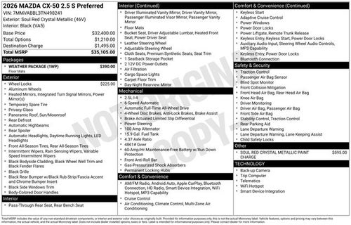 2026 Mazda Mazda CX-50 2.5 S Preferred AWD