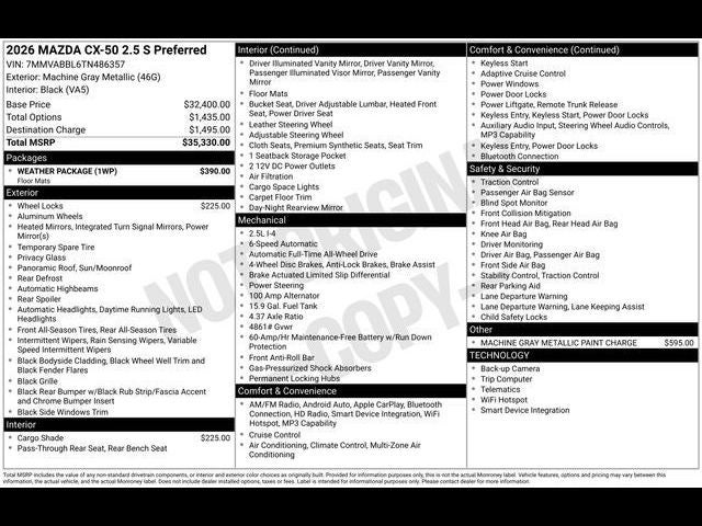 2026 Mazda Mazda CX-50 2.5 S Preferred AWD