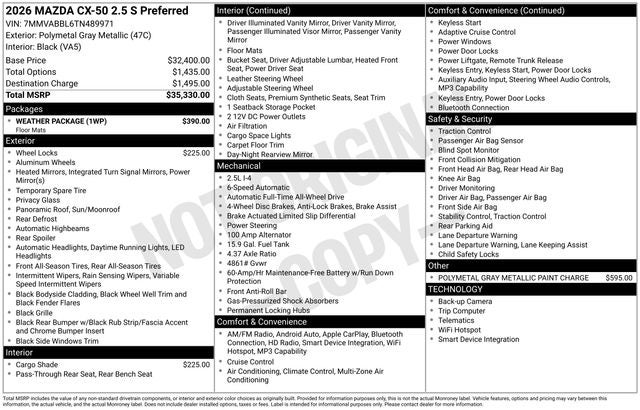 2026 Mazda Mazda CX-50 2.5 S Preferred AWD