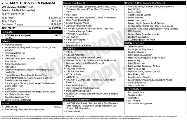 2026 Mazda Mazda CX-50 2.5 S Preferred