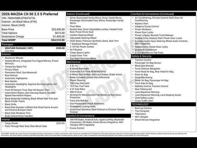 2026 Mazda Mazda CX-50 2.5 S Preferred AWD