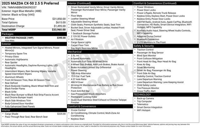2025 Mazda Mazda CX-50 2.5 S Preferred AWD