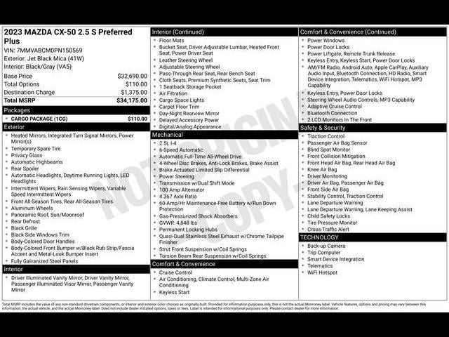 2023 Mazda Mazda CX-50 2.5 S Preferred Plus Package