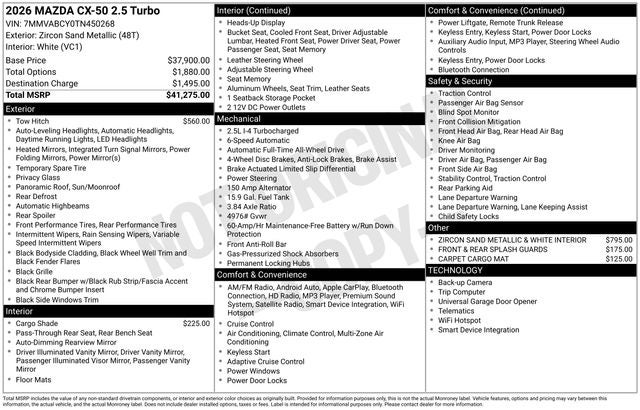 2026 Mazda Mazda CX-50 2.5 Turbo AWD