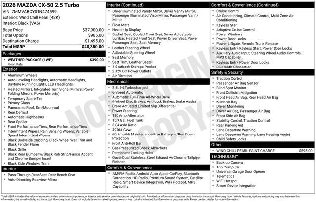 2026 Mazda Mazda CX-50 2.5 Turbo