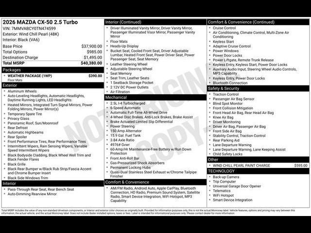 2026 Mazda Mazda CX-50 2.5 Turbo AWD