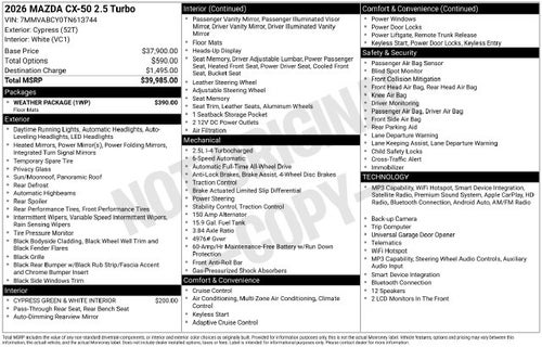 2026 Mazda Mazda CX-50 2.5 Turbo AWD