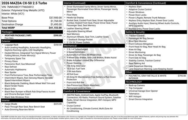 2026 Mazda Mazda CX-50 2.5 Turbo AWD