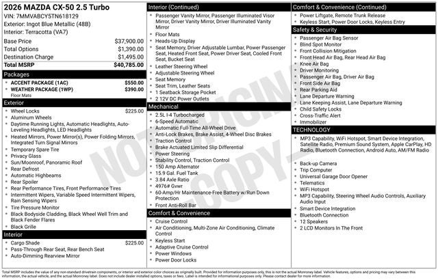 2026 Mazda Mazda CX-50 2.5 Turbo AWD