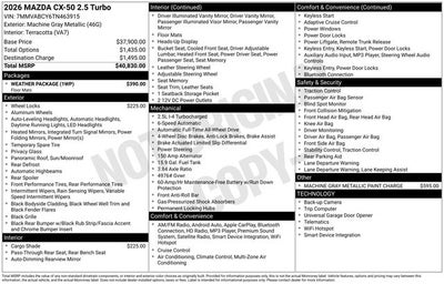 2026 Mazda Mazda CX-50 2.5 Turbo AWD