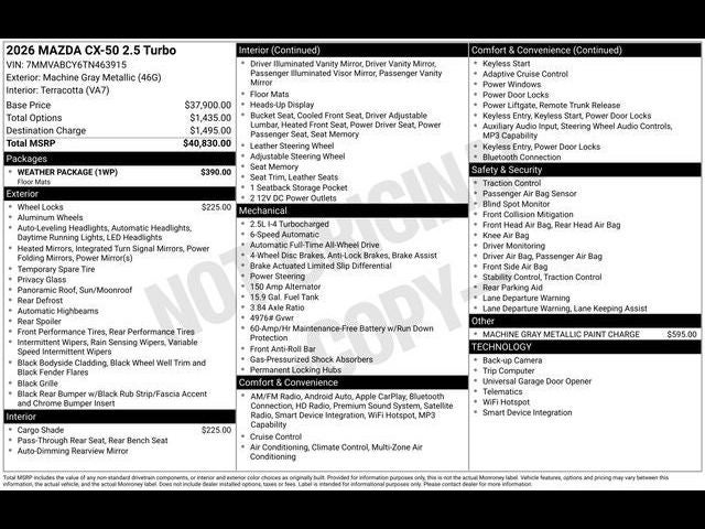 2026 Mazda Mazda CX-50 2.5 Turbo AWD