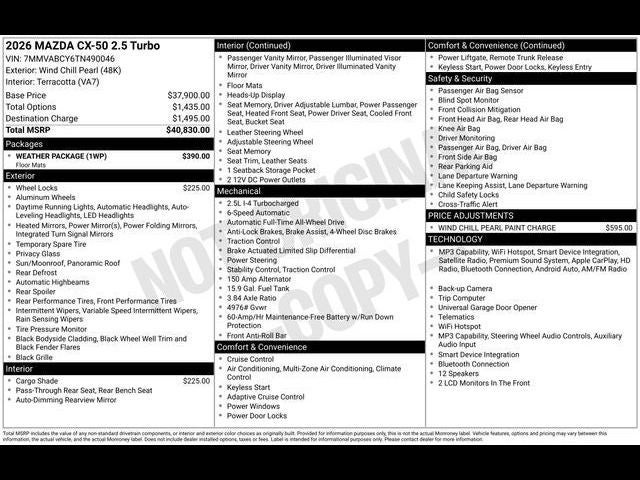 2026 Mazda Mazda CX-50 2.5 Turbo AWD