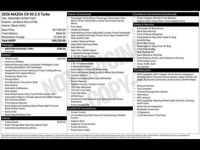 2026 Mazda Mazda CX-50 2.5 Turbo AWD