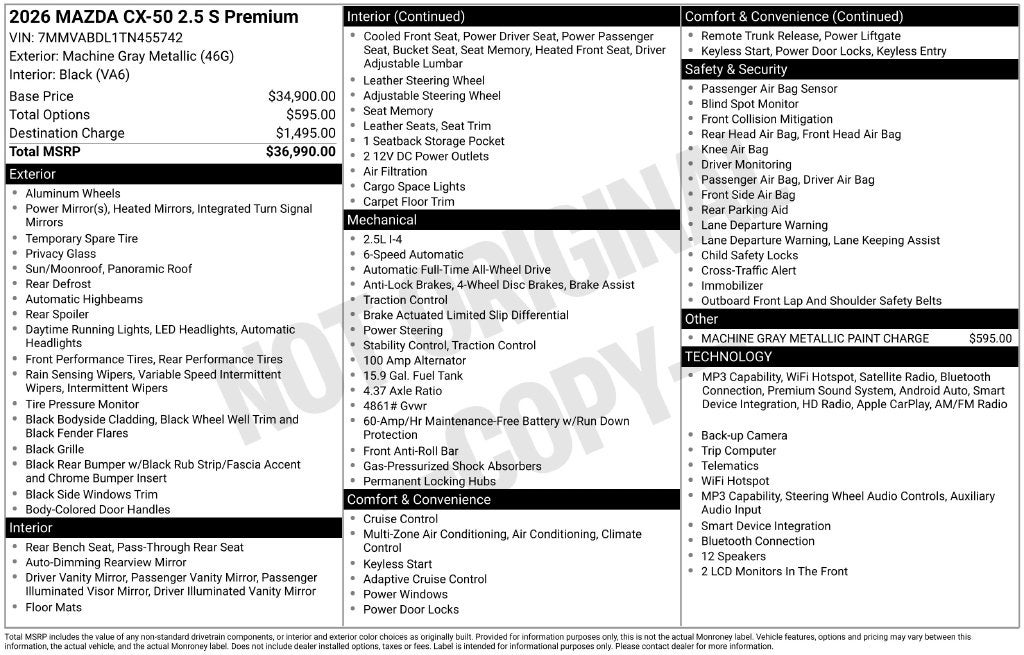2026 Mazda Mazda CX-50 2.5 S Premium