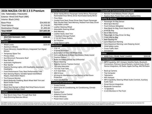 2026 Mazda Mazda CX-50 2.5 S Premium AWD
