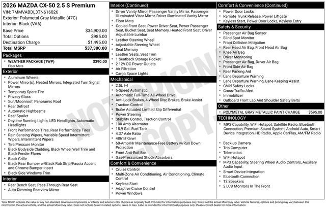2026 Mazda Mazda CX-50 2.5 S Premium AWD