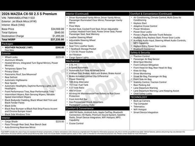 2026 Mazda Mazda CX-50 2.5 S Premium AWD